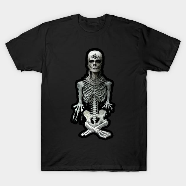 BlackMetal Homunculus Skeleton Artwork T-Shirt by maxdax